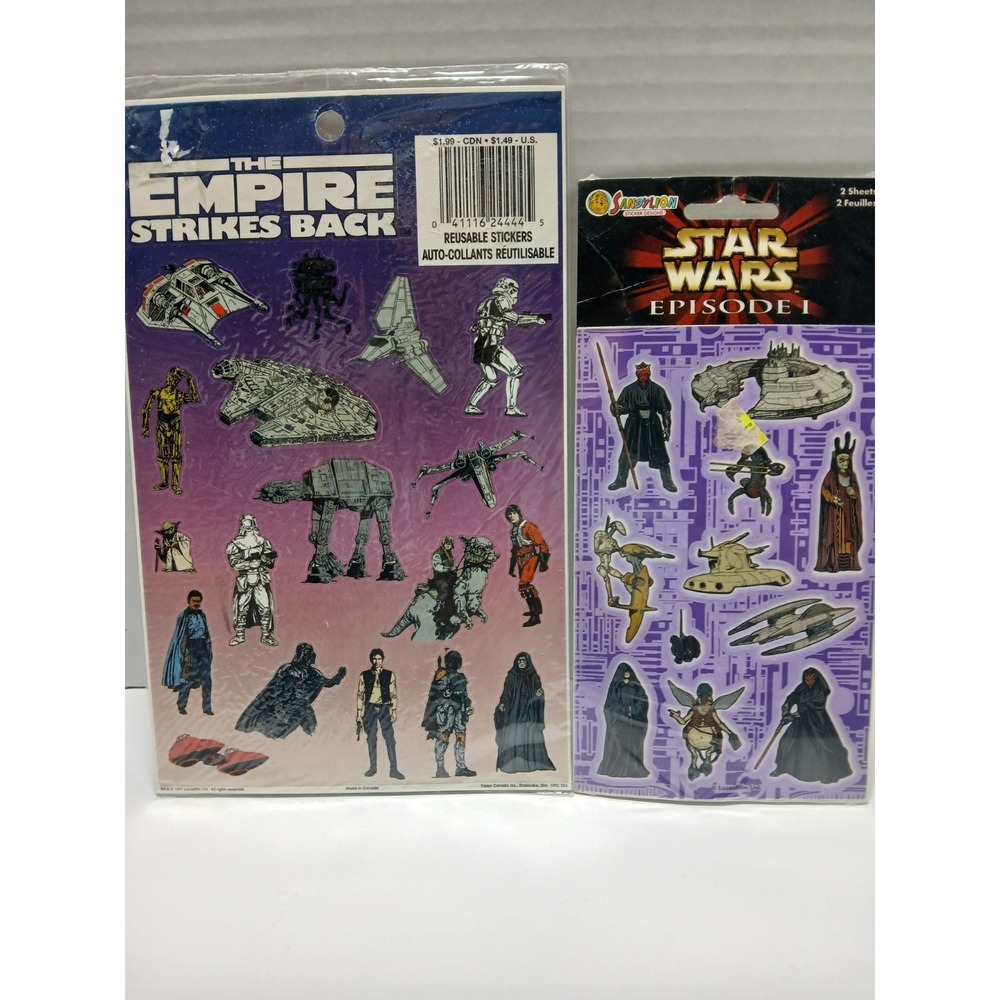 Vintage Star Wars ESB Sticker Sheet And Card To Put The Stickers On Lot